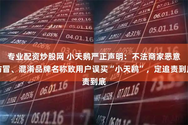 专业配资炒股网 小天鹅严正声明：不法商家恶意仿冒、混淆品牌名称致用户误买“小天鸥”，定追责到底